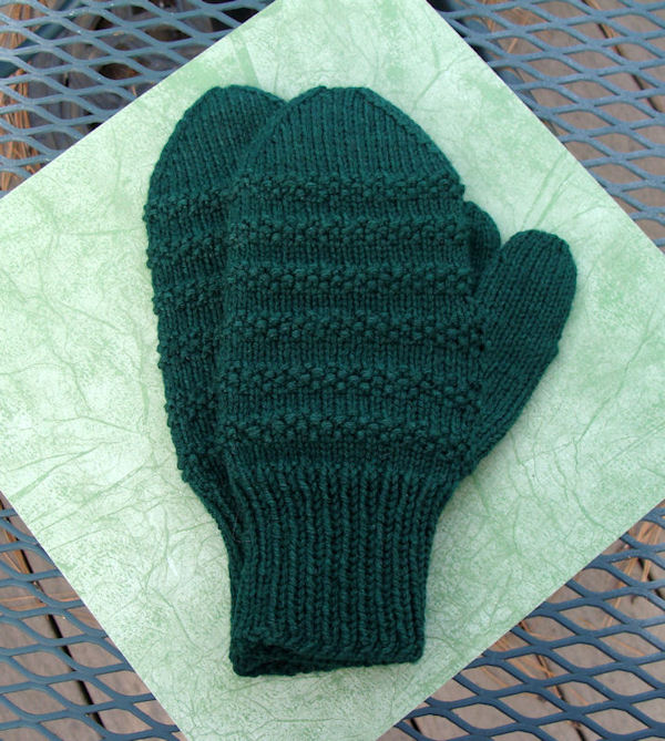 BeadKnitter Patterns Seed Stitch Stripe Mittens for Men