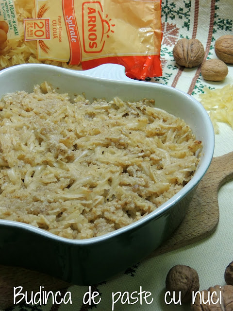 BUDINCA DE PASTE CU NUCI