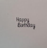Happy birthday Stained Glass window hand coloured square card - insert Happy birthday Stained Glass window hand coloured square card - insert