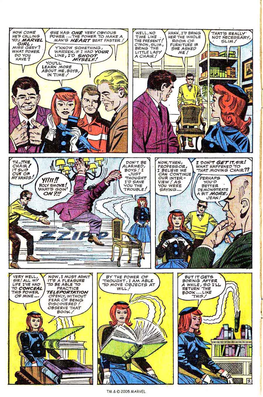 X-men v1 #1 1963 marvel comic book page art by Jack Kirby