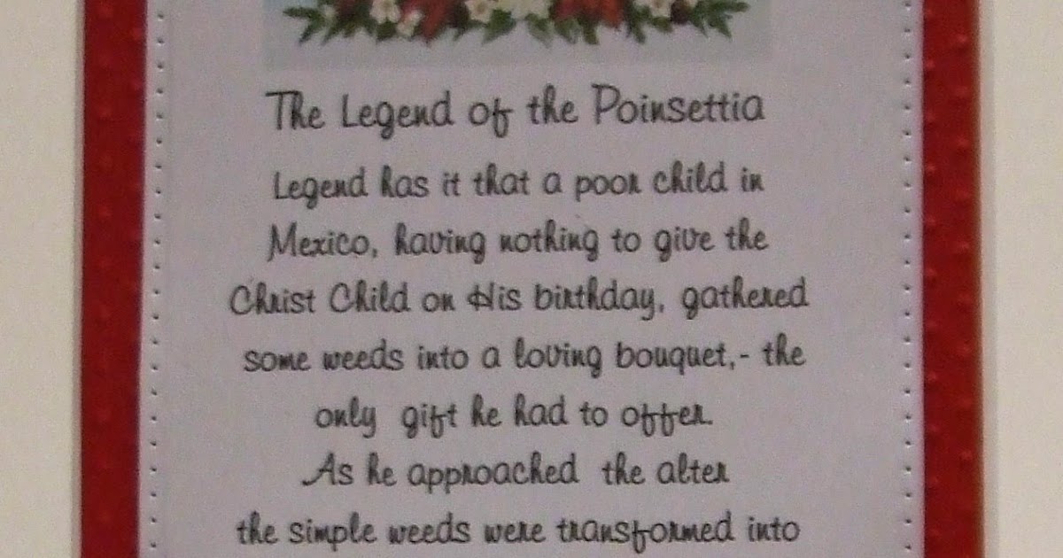 Christine's Cards and Crafts Legend of The Poinsettia
