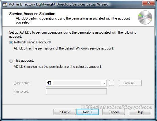 AD LDS Service Account AD LDS Service Account