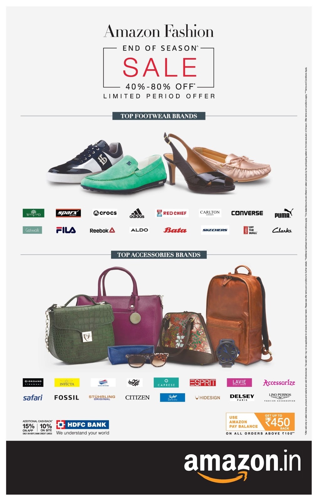 Amazon Fashions 40 to 80 off End of season sale December 2016