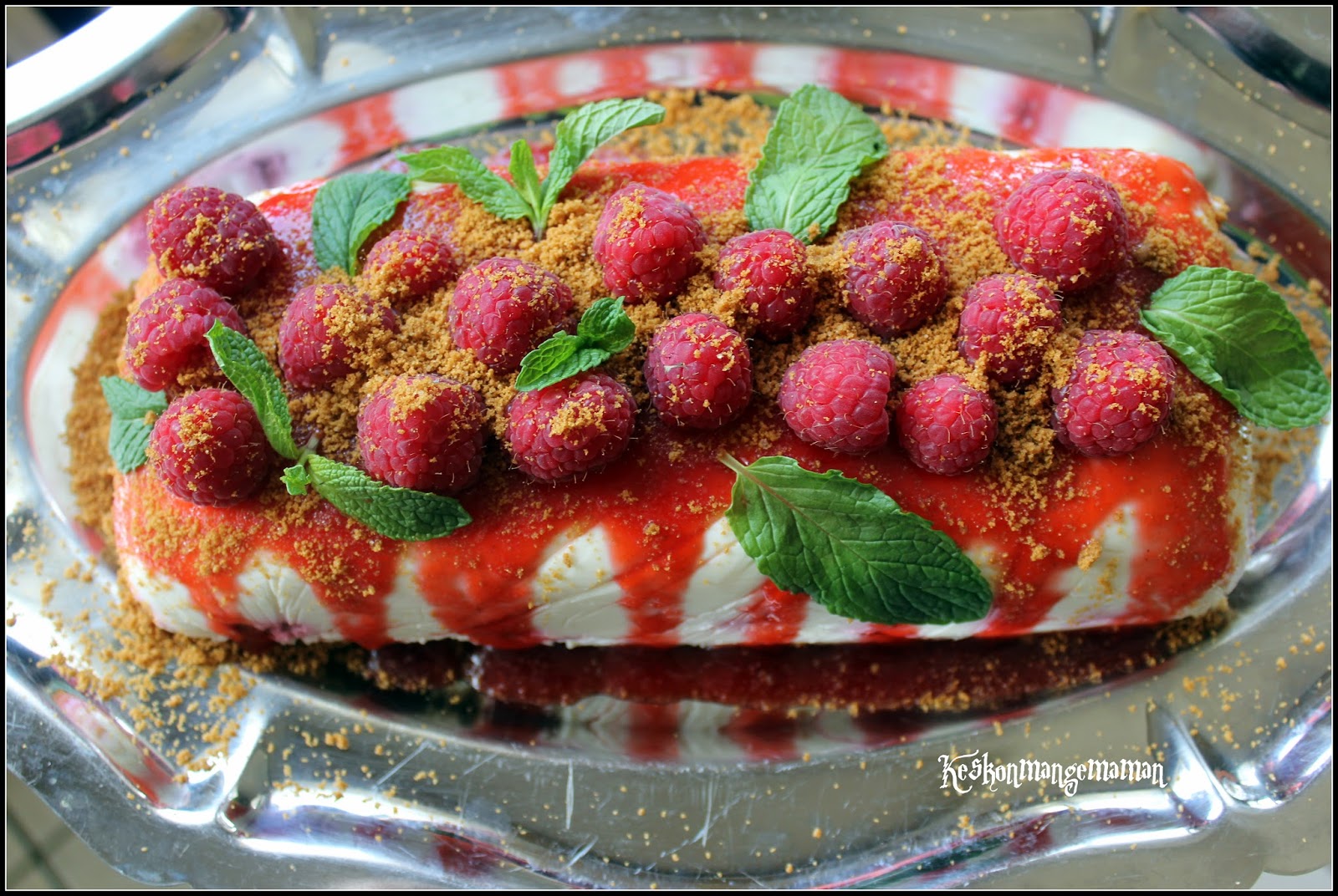 Keskonmangemaman? Terrine de framboises au chocolat blanc