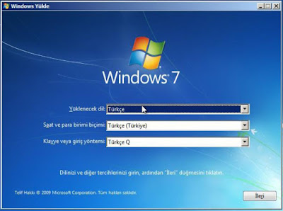 Kaliteli Format Atma Yöntemi, Windows 7 Format