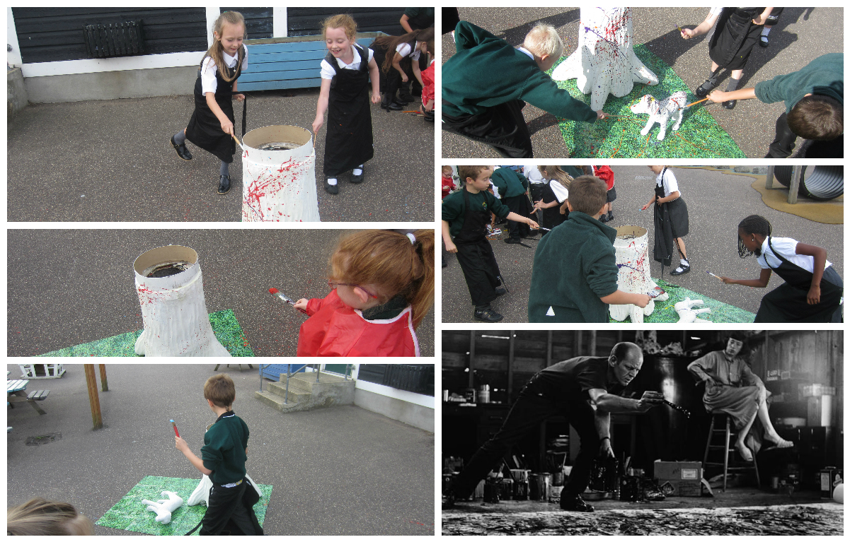 Suttons Primary School 3AK Jackson Pollockesque Impressionism!