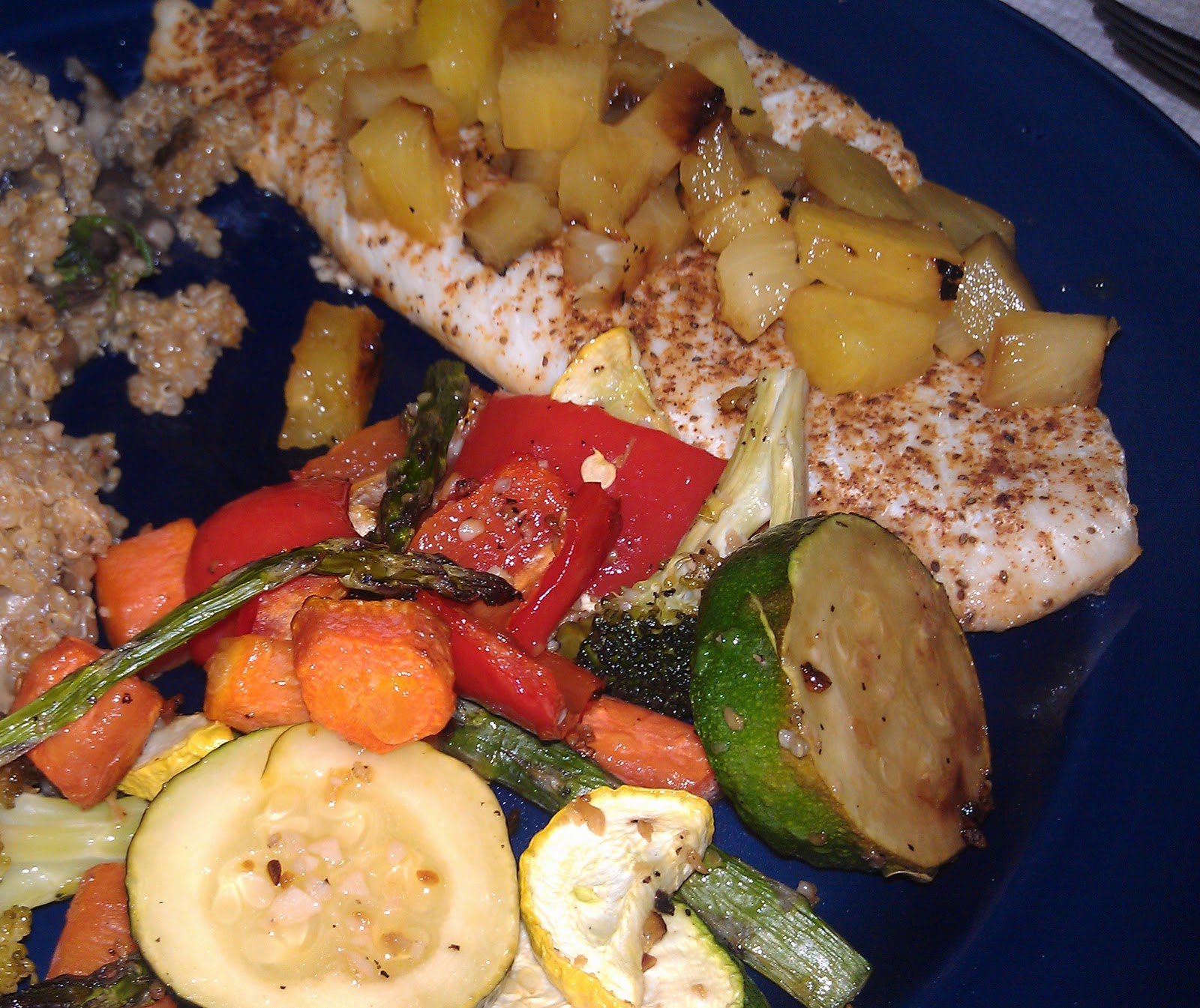 melicipes Spicy Flounder with Grilled Pineapple