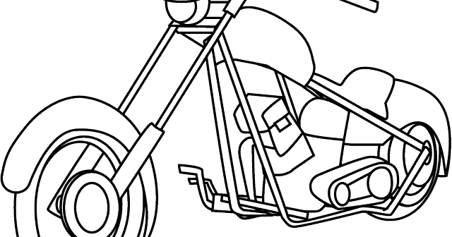Gambar Mewarnai Sepeda Motor Untuk Anak PAUD dan TK