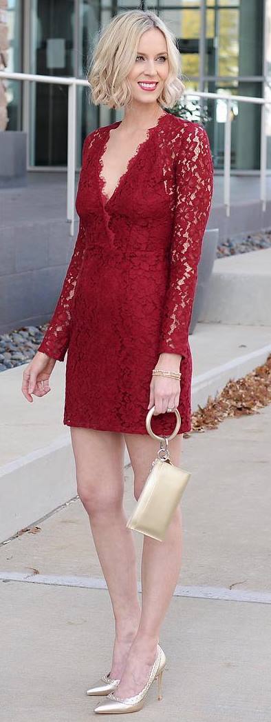 A red lace cocktail dress to restore your faith 