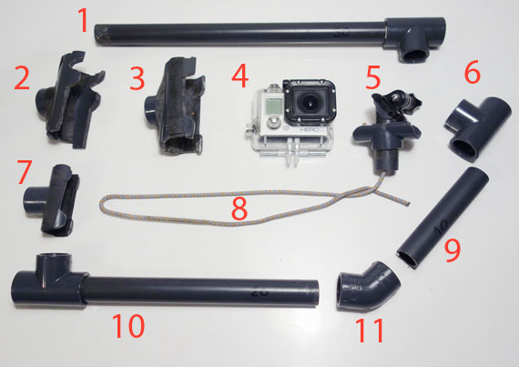 piezas para hacer soportes de bici para la gopro