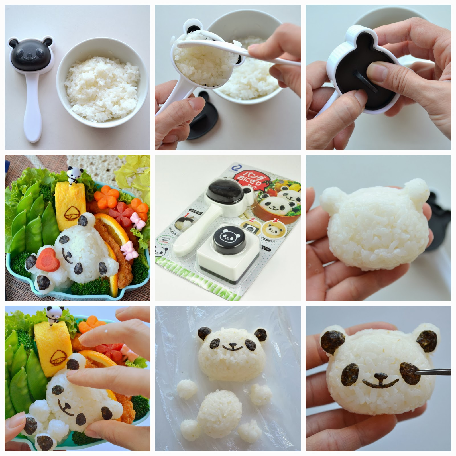 Tutorial for Panda Onigiri Set for Bento - Little Miss Bento
