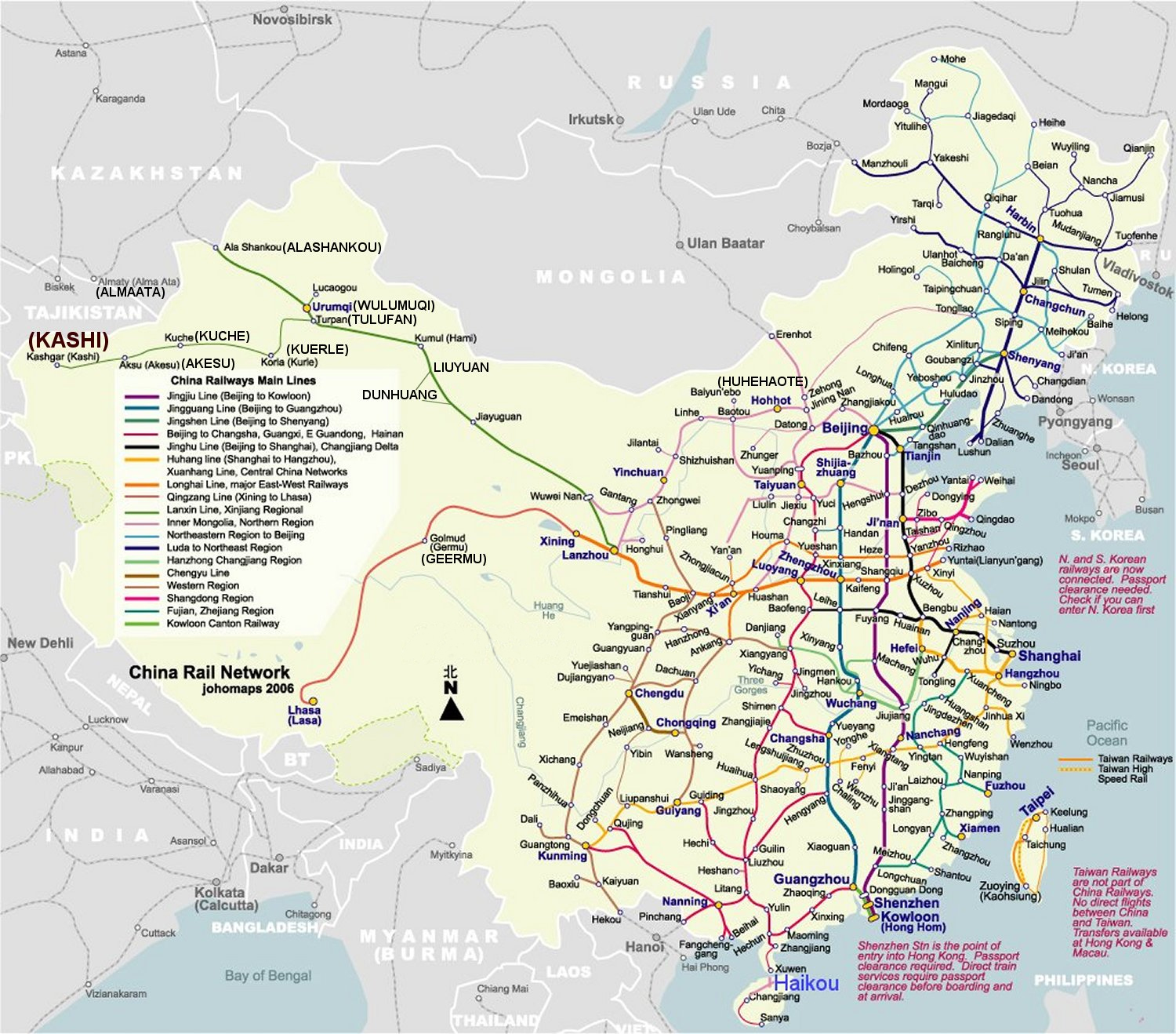 Map of China Railways