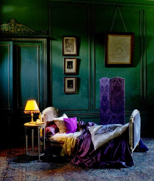 Bedroom purple green modern bedding plum floral headboard decor room scheme idealhome colour bedrooms choose board olive Eye For Design: Decorating With The Purple/Green Combination