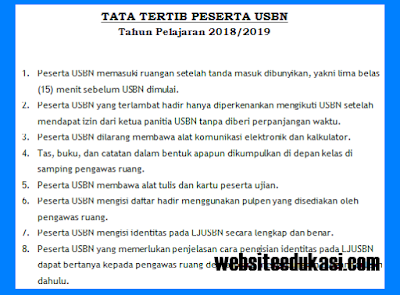 Tata Tertib Peserta USBN 2019