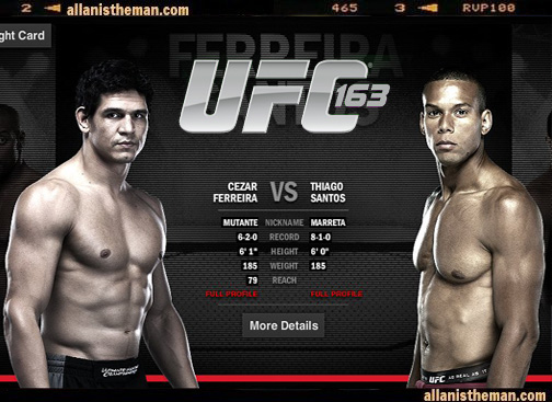 UFC 163: Cezar Ferreira vs Thiago Santos Replay Video