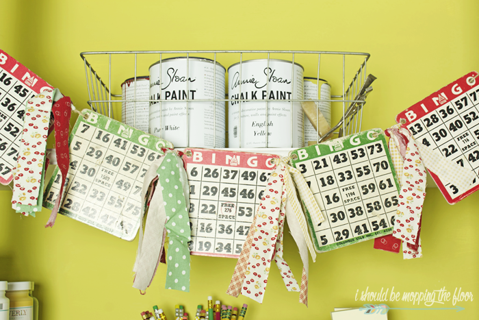 This Vintage BINGO Card Banner is a fun way to add a touch of retro to any space. See how easy it was to put together.