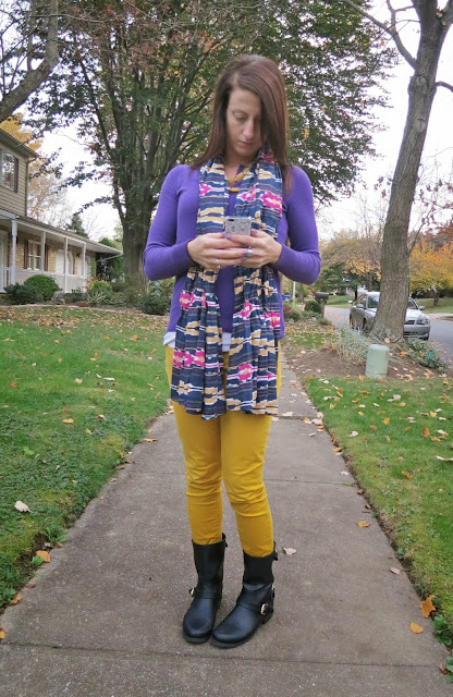 Purple Cardigan Outfit