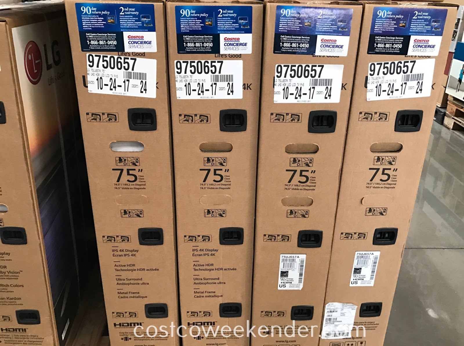 LG 75UJ657A 75" 4K UHD LED LCD TV Costco Weekender