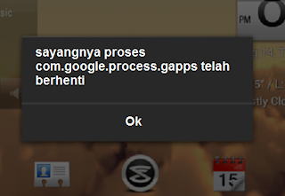 Sayangnya Proses com.google.process.gapps Telah Berhenti