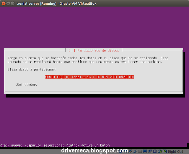 DriveMeca instalando y configurando Ubuntu Server 16.04 LTS paso a paso DriveMeca instalando y configurando Ubuntu Server 16.04 LTS paso a paso