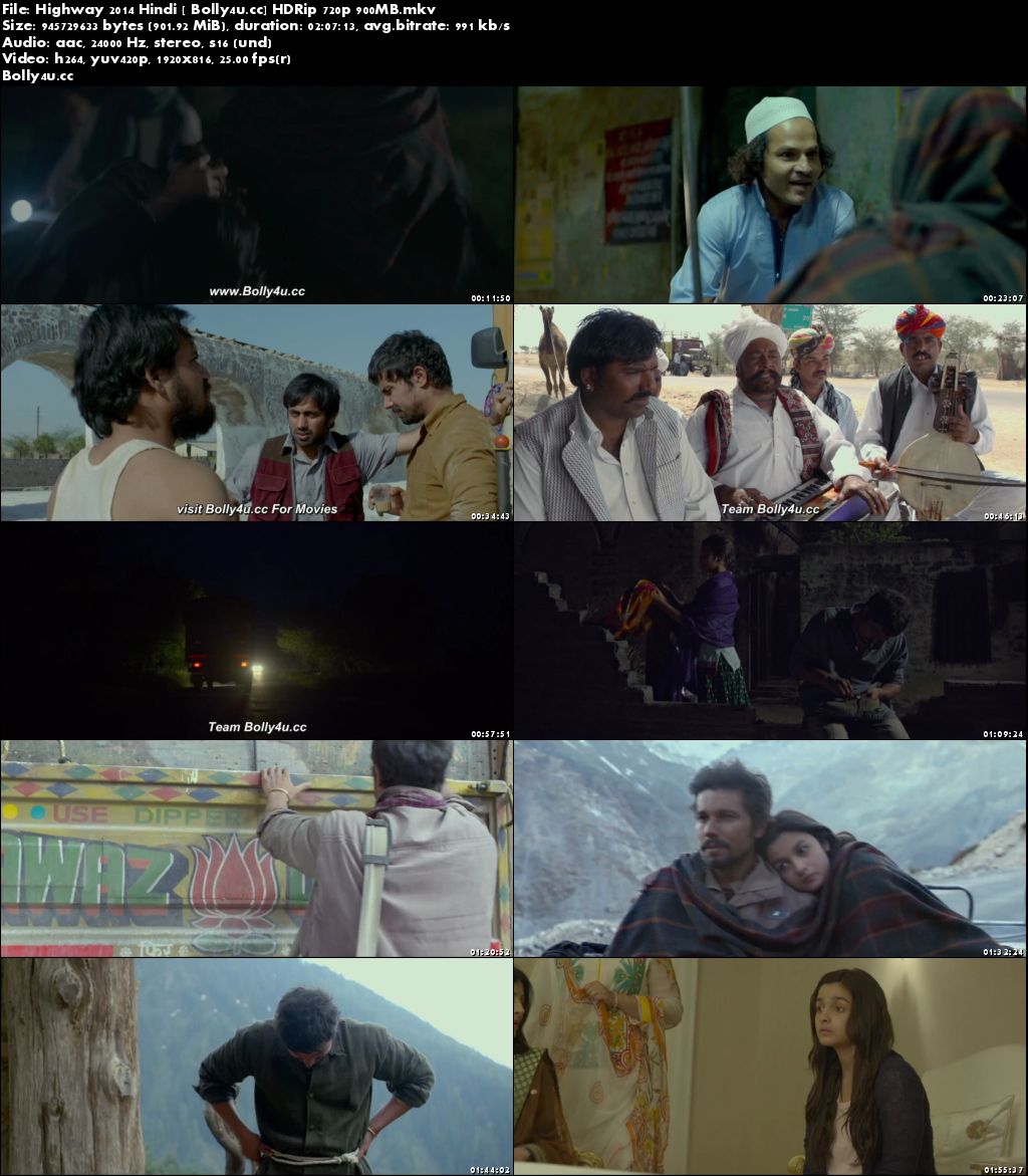 Highway 2014 HDRip 900MB Full Hindi Movie Download 720p