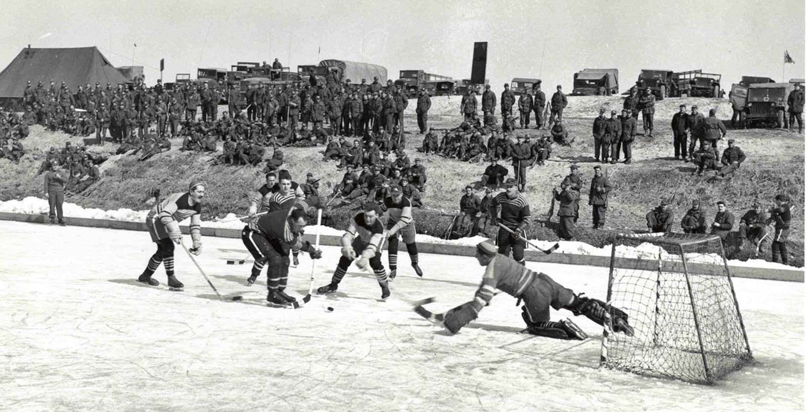 Many of these troops were surprised to find in Korea a climate not much different from that which they had left in Canada, with cold winters meaning frozen rivers where they could play their favourite sport.