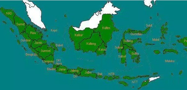 Daftar 34 Nama Provinsi di Indonesia