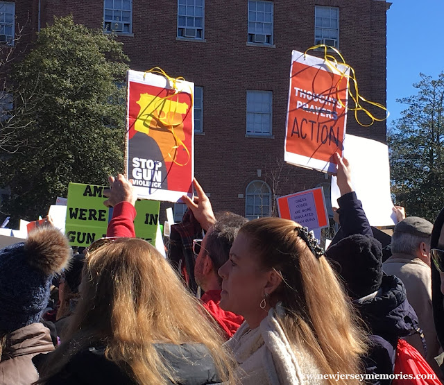 March for Our Lives protesters in front of Morristown, New Jersey town hall