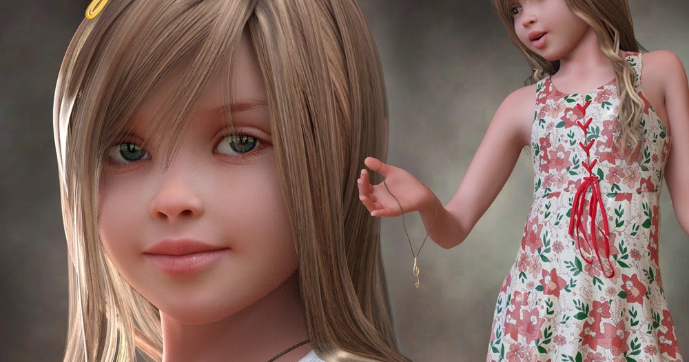 Daz 3D - Blond Hair for Genesis 2 Female(s) - wide 3