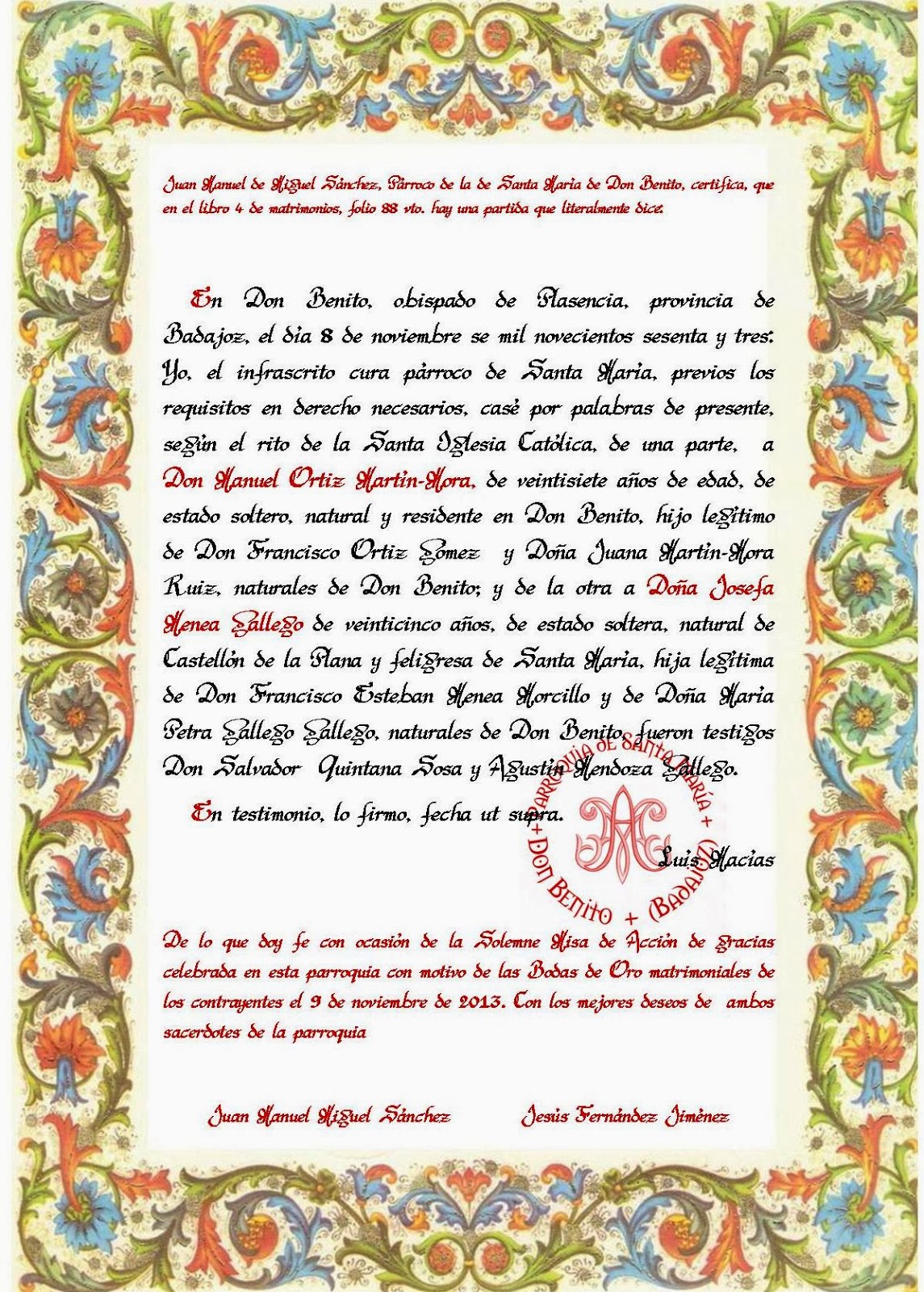 Nuestra Parroquia: BODAS DE ORO