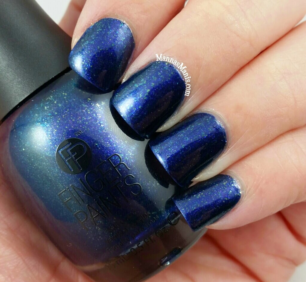 fingerpaints queen for a night, a blue shimmer nail polish