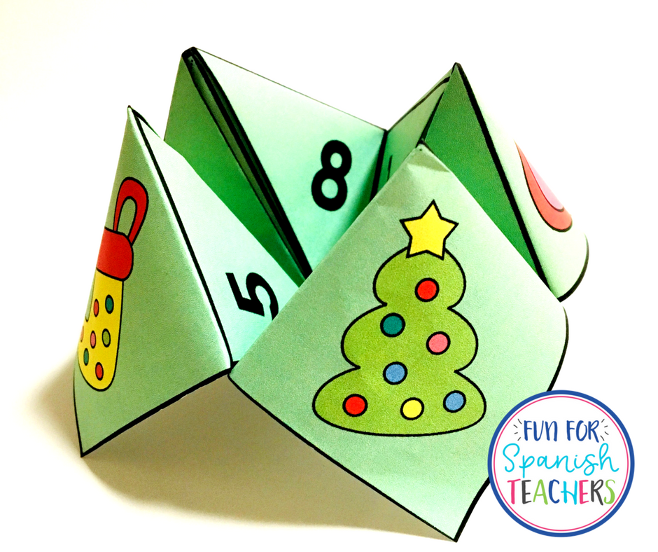 Christmas Fortune Teller in Spanish {Freebie} FunForSpanishTeachers