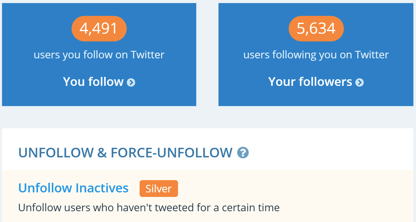 Tweepi's app will clean your up your Twitter followers