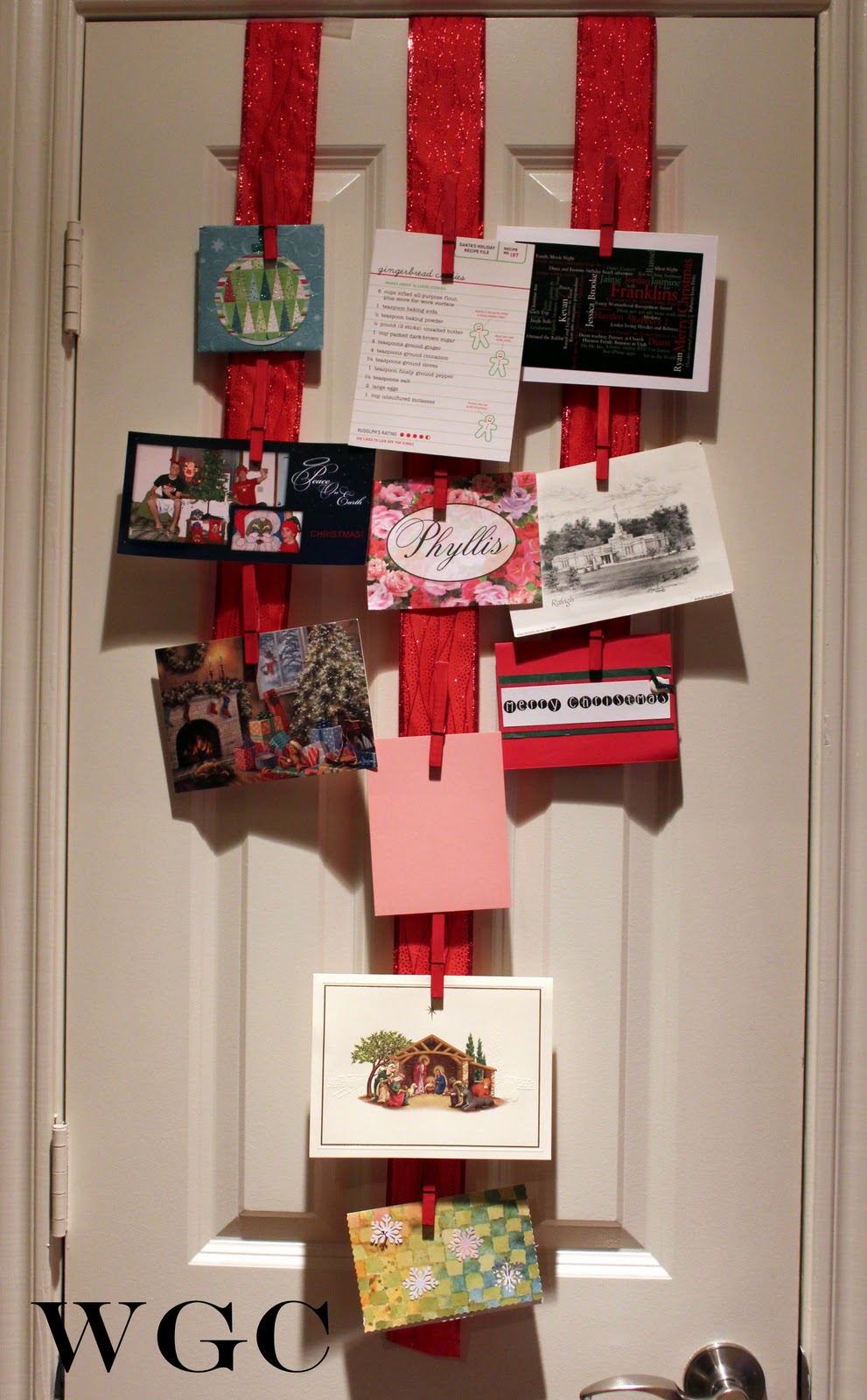 Ribbon Christmas Card Holder 