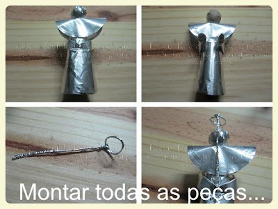 Anjo de Natal com material reciclado