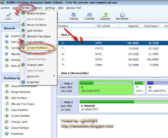 လြင္မင္းဗိုလ္(နည္းပညာ) AOMEI Partition Assistant Home Edition 5.1.1