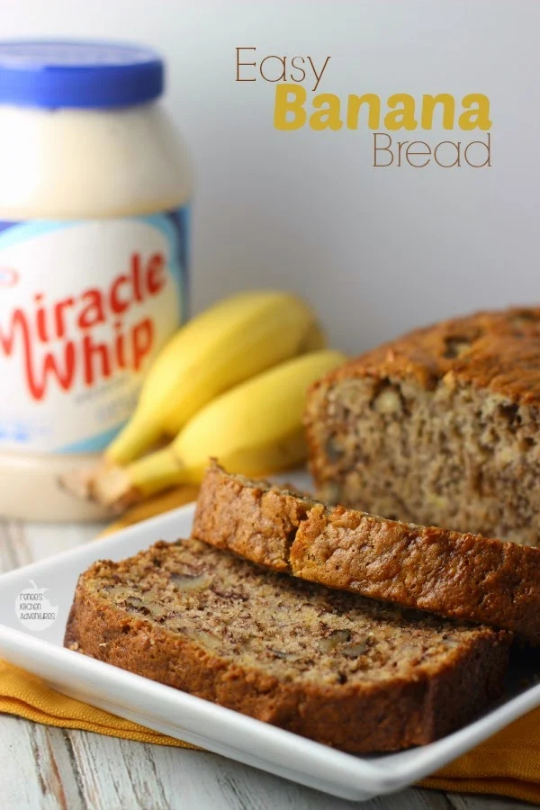 Easiest Banana Bread EVER featuring KRAFT MIRACLE WHIP Dressing | Renee's Kitchen Adventures #TasteTheMiracle #Ad