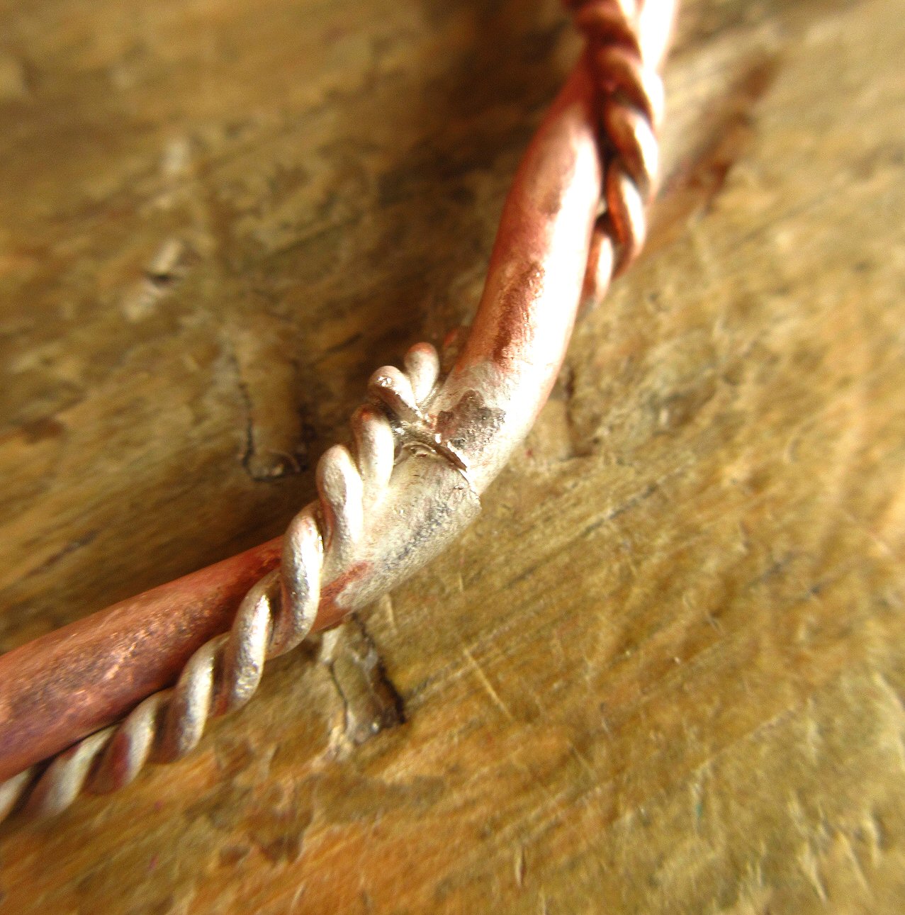 Double Twist Copper Bangle