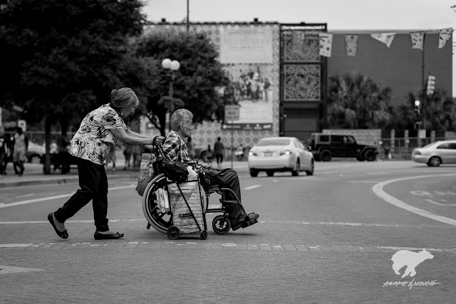 Elderly helping the elderly. San Antonio, TX.