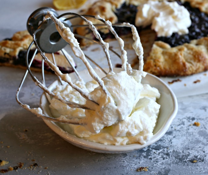 Recipe for a rustic, free-form blueberry and lemon pie.