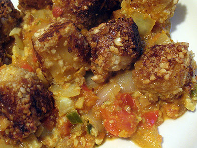 Spicy Cashew-Crusted Paneer with Tomato-Cashew Gravy