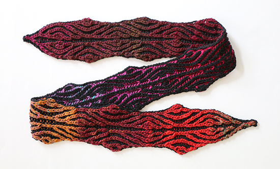 Folded Brioche Stitch Scarf Knit in Two Colors
