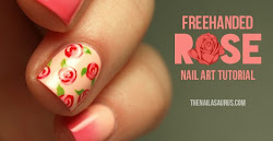 nail rose tutorial nailasaurus freehanded tutorials roses nails reblog
