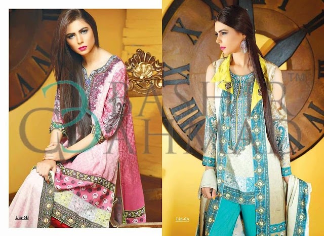 Bashir Ahmad Stylish Winter Linens Dresses Collection 2014 for Ladies