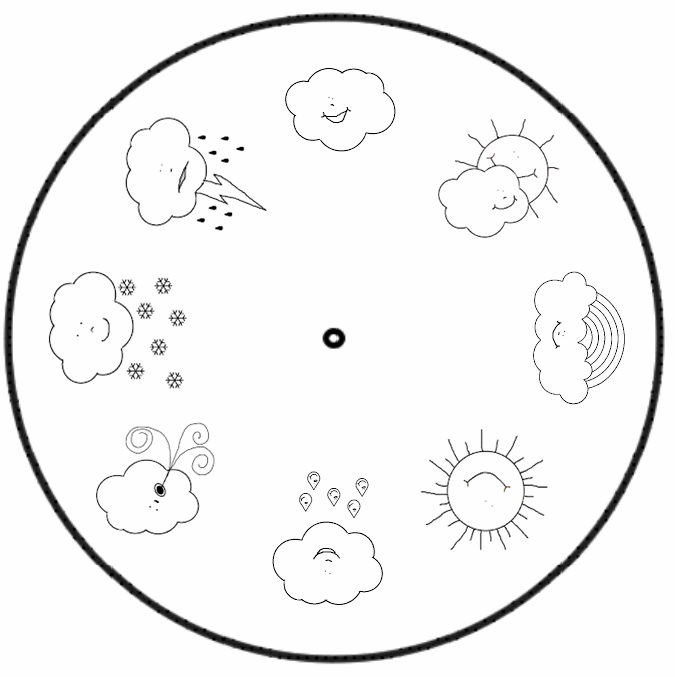 Four Seasons Wheel Printable Sketch Coloring Page