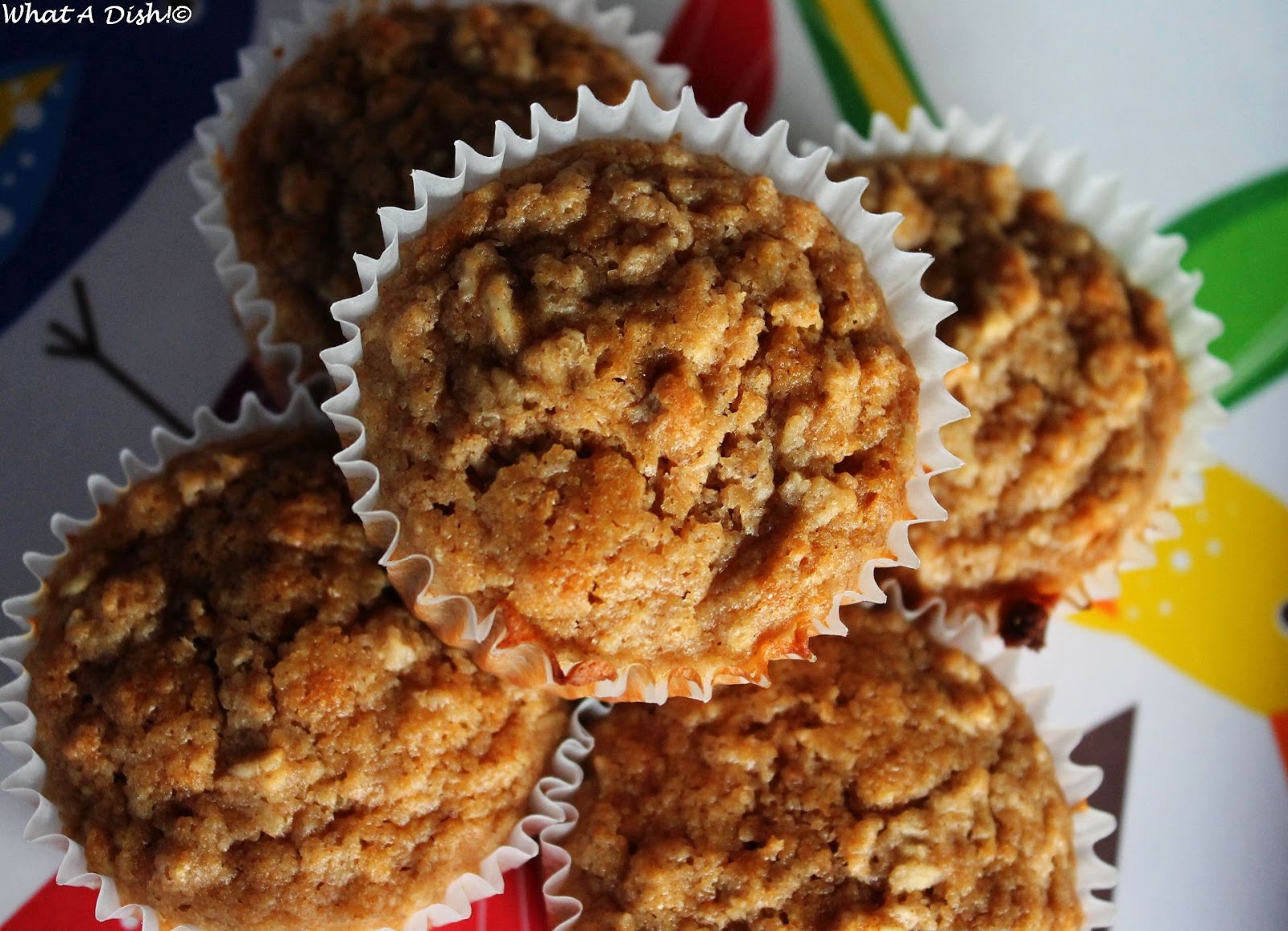 What A Dish! Applesauce Oat Muffins