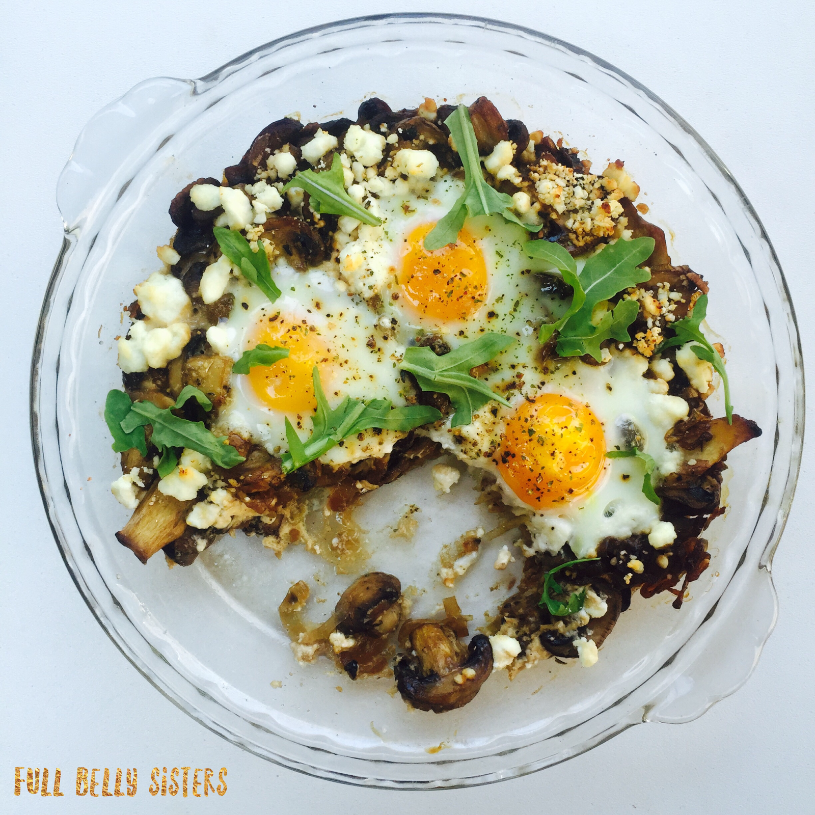 Mushroom Goat Cheese Baked Eggs