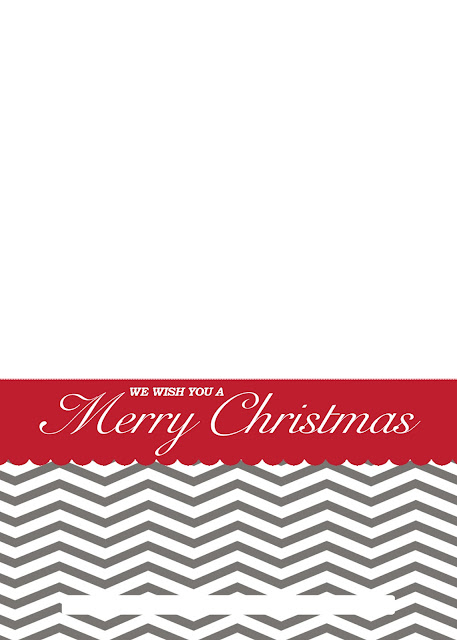 Free printable chevron Christmas card download