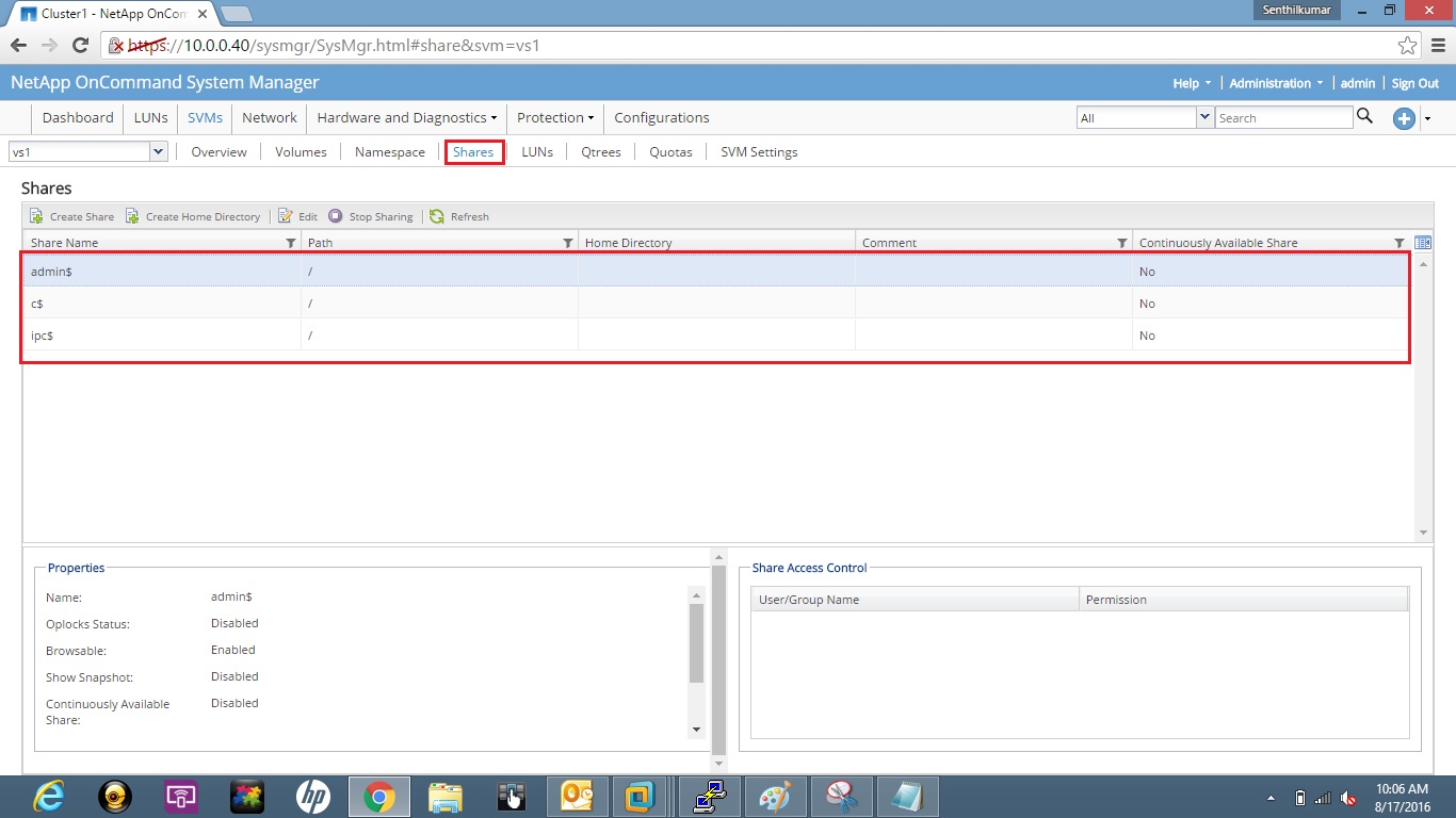 Remote Infrastructure Management Clustered Data Ontap 9 CIFS Configuration