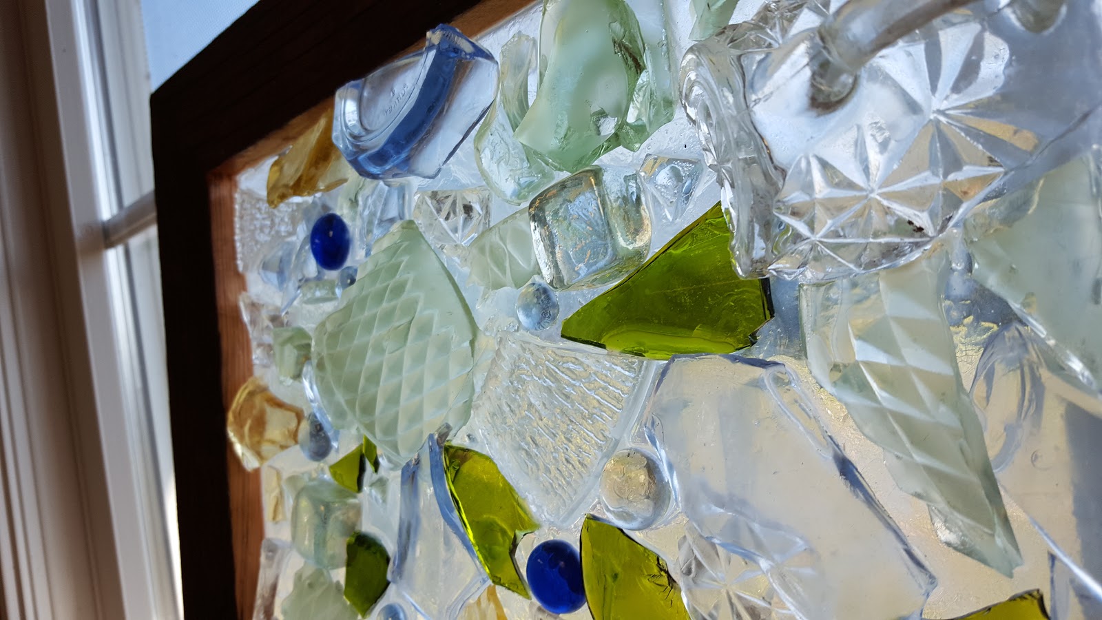 Poor Man's Stain Glass Art aka Broken Glass Mosaic DIY